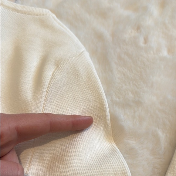 NWT Small Stretchy Striped Black and Off-White Women's Long Sleeve Shirt - Picture 4 of 10